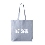 Tote bag en coton et polyester avec longues anses 220 g/m2 couleur bleu avec zone d'impression