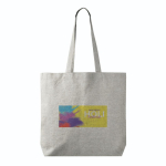 Tote bag en coton et polyester avec longues anses 220 g/m2 couleur gris vue détail 4
