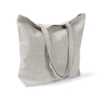 Tote bag en coton et polyester avec longues anses 220 g/m2 couleur gris troisième vue