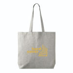 Tote bag en coton et polyester avec longues anses 220 g/m2 couleur gris vue détail 2