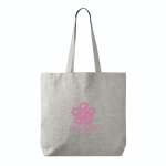 Tote bag en coton et polyester avec longues anses 220 g/m2 couleur gris vue détail 3