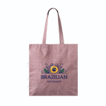 Tote bag large en coton et polyester finition chinée 240 g/m2 couleur bordeaux vue détail 2