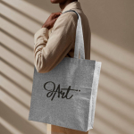 Tote bag large en coton et polyester finition chinée 240 g/m2 couleur noir quatrième vue