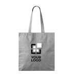 Tote bag large en coton et polyester finition chinée 240 g/m2 couleur noir avec zone d'impression
