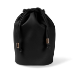 Trousse type sac en cuir synthétique avec fermeture à cordons couleur noir première vue