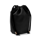 Trousse type sac en cuir synthétique avec fermeture à cordons couleur noir troisième vue