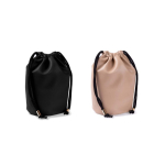 Trousse type sac en cuir synthétique avec fermeture à cordons couleur noir quatrième vue