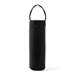 Housse isotherme noire pour bouteille avec poignée de transport couleur noir première vue