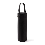 Housse isotherme noire pour bouteille avec poignée de transport couleur noir deuxième vue