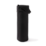 Housse isotherme noire pour bouteille avec poignée de transport couleur noir troisième vue