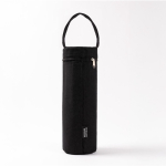 Housse isotherme noire pour bouteille avec poignée de transport couleur noir cinquième vue