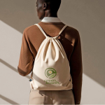 Sac à dos cordons en coton Fairtrade 140 g/m2 couleur naturel vue détail 4
