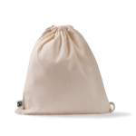 Sac à dos cordons en coton Fairtrade 140 g/m2 couleur naturel deuxième vue