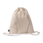 Sac à dos cordons en coton Fairtrade 140 g/m2 couleur naturel troisième vue