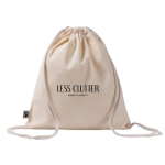 Sac à dos cordons en coton Fairtrade 140 g/m2 couleur naturel quatrième vue