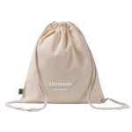 Sac à dos cordons en coton Fairtrade 140 g/m2 couleur naturel cinquième vue