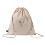 Sac à dos cordons en coton Fairtrade 140 g/m2 couleur naturel sixième vue