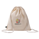 Sac à dos cordons en coton Fairtrade 140 g/m2 couleur naturel vue détaillée