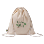 Sac à dos cordons en coton Fairtrade 140 g/m2 couleur naturel vue détail 2