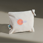 Trousse plate en coton Fairtrade avec tirette assortie 220 g/m2 couleur naturel vue détail 6