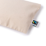 Trousse plate en coton Fairtrade avec tirette assortie 220 g/m2 couleur naturel quatrième vue