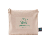 Trousse plate en coton Fairtrade avec tirette assortie 220 g/m2 couleur naturel sixième vue