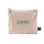 Trousse plate en coton Fairtrade avec tirette assortie 220 g/m2 couleur naturel vue détaillée