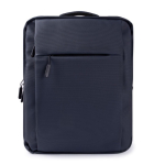 Sac à dos de travail pour ordinateur portable en cuir synthétique 15'' couleur bleu marine première vue