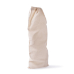 Sac pour baguette en coton recyclé avec fermeture à cordon couleur naturel deuxième vue