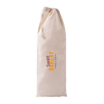 Sac pour baguette en coton recyclé avec fermeture à cordon couleur naturel troisième vue