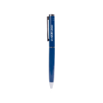 Stylo élégant à mécanisme rotatif à encre bleue couleur bleu avec zone d'impression