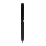 Stylo métallique avec élégant étui en cuir synthétique encre bleue couleur noir quatrième vue