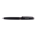 Stylo métallique avec élégant étui en cuir synthétique encre bleue couleur noir sixième vue