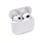 Écouteurs sans fil avec 3 heures de lecture dans un étui blanc couleur blanc deuxième vue