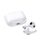 Écouteurs sans fil avec 3 heures de lecture dans un étui blanc couleur blanc troisième vue