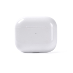 Écouteurs sans fil avec 3 heures de lecture dans un étui blanc couleur blanc quatrième vue