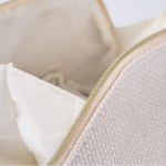Trousse compartiment unique en polyester doux 450 g/m2 couleur naturel vue détaillée