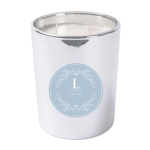 Bougie au parfum floral à 3 mèches dans un verre brillant couleur argenté cinquième vue