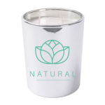 Bougie au parfum floral à 3 mèches dans un verre brillant couleur argenté sixième vue