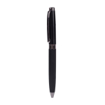 Stylo élégant en acier inoxydable avec détails chromés encre bleue couleur noir première vue
