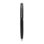 Stylo élégant en acier inoxydable avec détails chromés encre bleue couleur noir deuxième vue