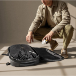 Sac à dos en similicuir pour voyages avec fonction extensible 30L couleur noir vue détail 4