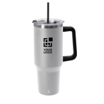 Grand mug en acier inox recyclé avec paille et ouverture 1,2 L vue principale