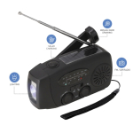 Radio portable solaire avec lampe et batterie d’urgence