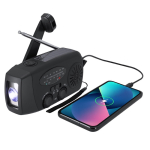 Radio portable solaire avec lampe et batterie d’urgence troisième vue