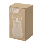 Lampe avec un design en métal avec anse supérieure en PU vue avec boîte