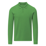 Polo unisexe à manches longues en coton MKT Charlot 220 g/m² couleur vert première vue