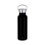 Gourde isotherme en acier inoxydable avec poignée de transport 500 ml couleur noir première vue
