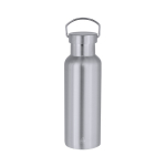 Gourde isotherme en acier inoxydable avec poignée de transport 500 ml couleur argenté première vue