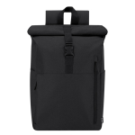 Sac à dos roll top en RPET pour pc portable compatible trolley 15'' couleur noir première vue
